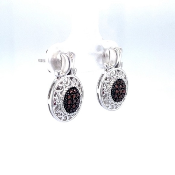 18k Chocolate Brown Natural Diamonds Earrings - Picture 10 of 13